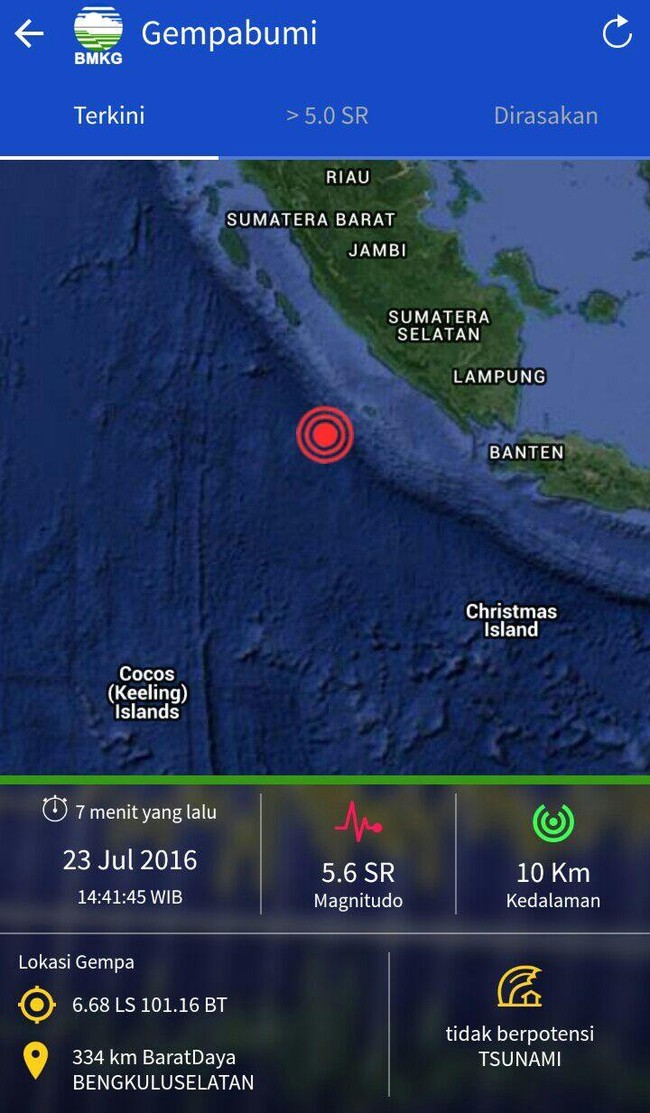 Permalink ke Gempa 5,6 SR Guncang Bengkulu