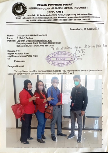 Permalink ke Kepala Dinas Pendidikan dan Lima Kepala Sekolah SD Negeri Pekanbaru,Resmi Dilaporkan ke Mapolda Riau dan Kejari Pekanbaru