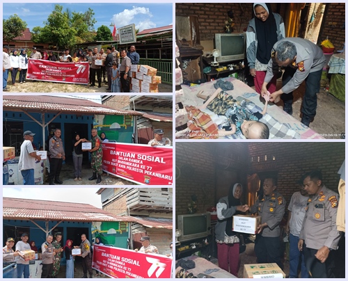 Permalink ke Sambut HUT Bhayangkara Ke-77 Polsek Bukit Raya Bagikan Paket Sembako