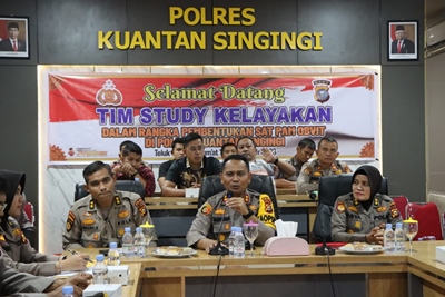 Permalink ke Polres Kuansing Menerima Kedatangan Tim Rorena Polda Riau Dalam Rangka Study Kelayakan Pembentukan Sat Pam Obvit di Polres Kuansing