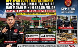 Permalink ke DPP SPKN Sorot Jasa Keamanan Rp 5,8 Miliar, Dinilai Tak Wajar Dan Makan Minum Rp 4,89 Miliar