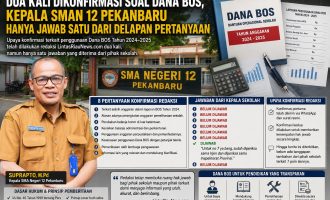 Permalink ke Dua Kali Dikonfirmasi Soal Dana BOS, Kepala SMAN 12 Pekanbaru Hanya Jawab Satu dari Delapan Pertanyaan