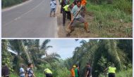 Permalink ke Gotong Royong Bersama Warga, Anggota Lantas Kandis Bersihkan Jalan Lintas
