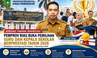 Permalink ke Pemprov Riau Buka Pemilihan Guru dan Kepsek Berprestasi 2026, Pendaftaran hingga 5 November