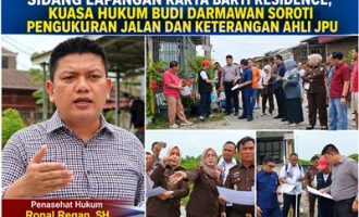 Permalink ke Sidang Lapangan Karya Bakti Residence, Kuasa Hukum Budi Darmawan Bantah Kliennya Bangun di Atas Lahan Fasos